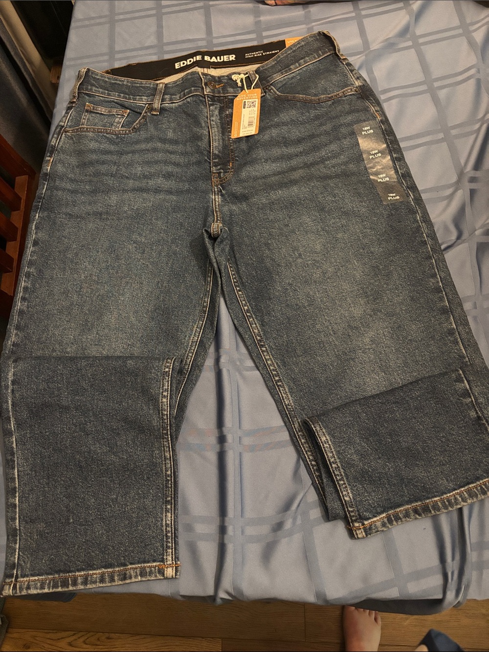 Eddie Bauer Women’s Straight Dark Blue Denim Jeans